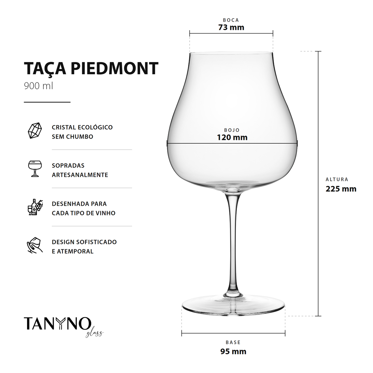 TAÇA PIEDMONT (4un.)