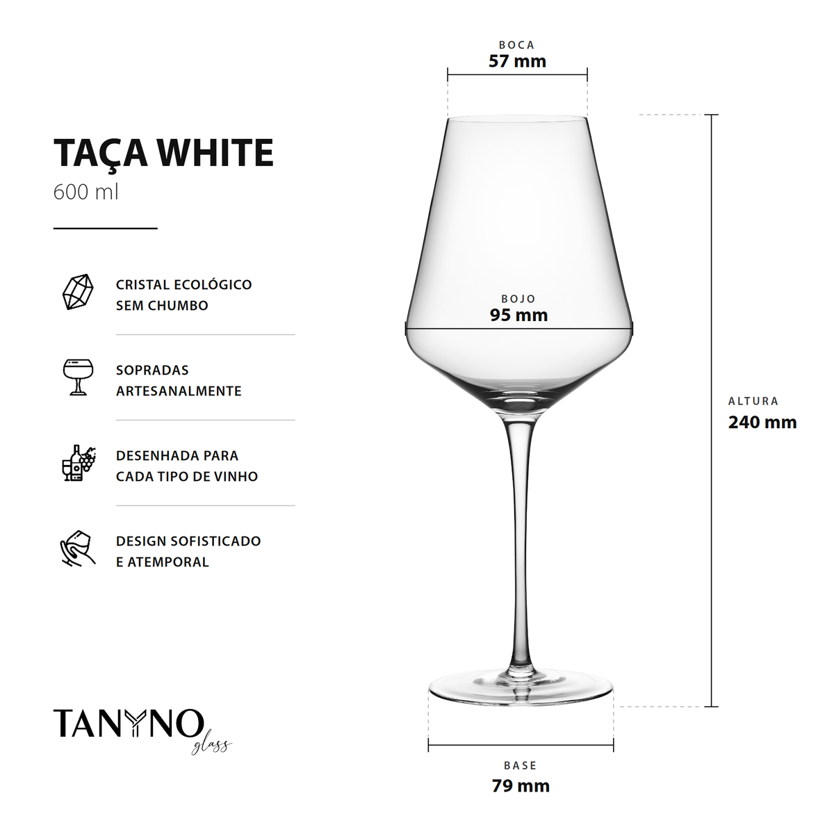 TAÇA WHITE (4un.)